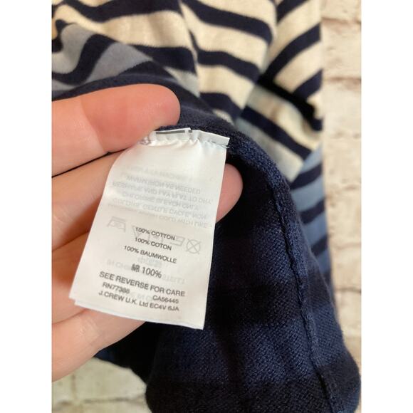 J. Crew Sweater Womens XXL Ivory & Navy Striped Ombre Kimono Sleeves Preppy - Picture 4 of 12